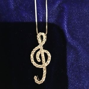 Necklace Music CZ Sterling